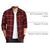 image:imageCOOFANDY Mens Flannel Plaid Shirts Long Sleeve Caual Button Down ShirtsRed Black