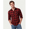 image:imageCOOFANDY Mens Flannel Plaid Shirts Long Sleeve Caual Button Down ShirtsRed Black