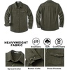image:imageCOOFANDY Mens Flannel Shirt Jacket Long Sleeve Plaid Shacket with PocketsArmy Green Solid Color