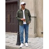 image:imageCOOFANDY Mens Flannel Shirt Jacket Long Sleeve Plaid Shacket with PocketsArmy Green Solid Color