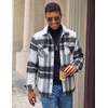 image:imageCOOFANDY Mens Flannel Shirt Jacket Long Sleeve Plaid Shacket with PocketsBlack