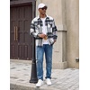 image:imageCOOFANDY Mens Flannel Shirt Jacket Long Sleeve Plaid Shacket with PocketsBlack