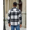 image:imageCOOFANDY Mens Flannel Shirt Jacket Long Sleeve Plaid Shacket with PocketsBlack