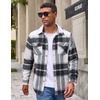 image:imageCOOFANDY Mens Flannel Shirt Jacket Long Sleeve Plaid Shacket with PocketsBlack