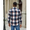 image:imageCOOFANDY Mens Flannel Shirt Jacket Long Sleeve Plaid Shacket with PocketsBlackkhaki