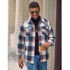 image:imageCOOFANDY Mens Flannel Shirt Jacket Long Sleeve Plaid Shacket with PocketsBlackkhaki