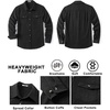 image:imageCOOFANDY Mens Flannel Shirt Jacket Long Sleeve Plaid Shacket with PocketsBlacksolid Color