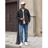 image:imageCOOFANDY Mens Flannel Shirt Jacket Long Sleeve Plaid Shacket with PocketsBlacksolid Color