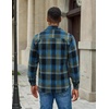 image:imageCOOFANDY Mens Flannel Shirt Jacket Long Sleeve Plaid Shacket with PocketsBlue