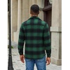 image:imageCOOFANDY Mens Flannel Shirt Jacket Long Sleeve Plaid Shacket with PocketsDark Green