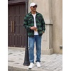 image:imageCOOFANDY Mens Flannel Shirt Jacket Long Sleeve Plaid Shacket with PocketsDark Green