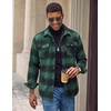 image:imageCOOFANDY Mens Flannel Shirt Jacket Long Sleeve Plaid Shacket with PocketsDark Green