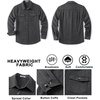 image:imageCOOFANDY Mens Flannel Shirt Jacket Long Sleeve Plaid Shacket with PocketsDark Grey Solid Color