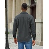 image:imageCOOFANDY Mens Flannel Shirt Jacket Long Sleeve Plaid Shacket with PocketsDark Grey Solid Color
