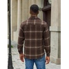 image:imageCOOFANDY Mens Flannel Shirt Jacket Long Sleeve Plaid Shacket with PocketsDark Khaki