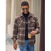 image:imageCOOFANDY Mens Flannel Shirt Jacket Long Sleeve Plaid Shacket with PocketsDark Khaki