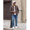 image:imageCOOFANDY Mens Flannel Shirt Jacket Long Sleeve Plaid Shacket with PocketsDark Khaki