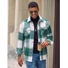image:imageCOOFANDY Mens Flannel Shirt Jacket Long Sleeve Plaid Shacket with PocketsGreen
