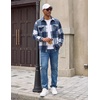 image:imageCOOFANDY Mens Flannel Shirt Jacket Long Sleeve Plaid Shacket with PocketsNavy Blue