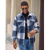 image:imageCOOFANDY Mens Flannel Shirt Jacket Long Sleeve Plaid Shacket with PocketsNavy Blue