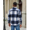 image:imageCOOFANDY Mens Flannel Shirt Jacket Long Sleeve Plaid Shacket with PocketsNavy Blue