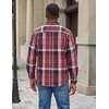 image:imageCOOFANDY Mens Flannel Shirt Jacket Long Sleeve Plaid Shacket with PocketsRed