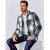 image:imageCOOFANDY Mens Flannel Shirts Long Sleeve Casual Cotton Plaid Button Down Shirt Jacket with PocketsGreenapricot Plaid