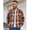 image:imageCOOFANDY Mens Flannel Shirts Long Sleeve Casual Cotton Plaid Button Down Shirt Jacket with PocketsOrangekhaki Plaid