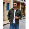 image:imageCOOFANDY Mens Flannel Shirts Long Sleeve Plaid Button Down Shirt JacketArmy Green