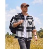 image:imageCOOFANDY Mens Flannel Shirts Long Sleeve Plaid Button Down Shirt JacketBlack