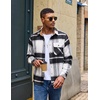 image:imageCOOFANDY Mens Flannel Shirts Long Sleeve Plaid Button Down Shirt JacketBlack