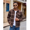 image:imageCOOFANDY Mens Flannel Shirts Long Sleeve Plaid Button Down Shirt JacketBrown