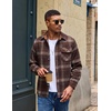 image:imageCOOFANDY Mens Flannel Shirts Long Sleeve Plaid Button Down Shirt JacketBrown