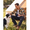 image:imageCOOFANDY Mens Flannel Shirts Long Sleeve Plaid Button Down Shirt JacketKhaki