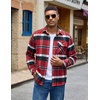image:imageCOOFANDY Mens Flannel Shirts Long Sleeve Plaid Button Down Shirt JacketRed