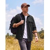 image:imageCOOFANDY Mens Flannel Shirts Long Sleeve Plaid Button Down Shirt JacketSolid Black