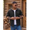 image:imageCOOFANDY Mens Flannel Shirts Long Sleeve Plaid Button Down Shirt JacketSolid Black