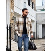 image:imageCOOFANDY Mens Flannel Shirts Long Sleeve Plaid Button Down Shirt Jackets01light Khaki Plaid