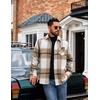 image:imageCOOFANDY Mens Flannel Shirts Long Sleeve Plaid Button Down Shirt Jackets01light Khaki Plaid