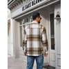 image:imageCOOFANDY Mens Flannel Shirts Long Sleeve Plaid Button Down Shirt Jackets01light Khaki Plaid