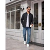 image:imageCOOFANDY Mens Flannel Shirts Long Sleeve Plaid Button Down Shirt JacketsBlack