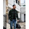 image:imageCOOFANDY Mens Flannel Shirts Long Sleeve Plaid Button Down Shirt JacketsGreen Black Plaid