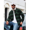 image:imageCOOFANDY Mens Flannel Shirts Long Sleeve Plaid Button Down Shirt JacketsGreen Black Plaid