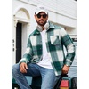image:imageCOOFANDY Mens Flannel Shirts Long Sleeve Plaid Button Down Shirt JacketsGreen Plaid