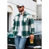 image:imageCOOFANDY Mens Flannel Shirts Long Sleeve Plaid Button Down Shirt JacketsGreen Plaid