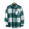 image:imageCOOFANDY Mens Flannel Shirts Long Sleeve Plaid Button Down Shirt JacketsGreen Plaid