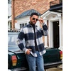 image:imageCOOFANDY Mens Flannel Shirts Long Sleeve Plaid Button Down Shirt JacketsNavy Blue Plaid
