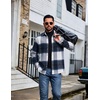 image:imageCOOFANDY Mens Flannel Shirts Long Sleeve Plaid Button Down Shirt JacketsNavy Blue Plaid