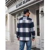 image:imageCOOFANDY Mens Flannel Shirts Long Sleeve Plaid Button Down Shirt JacketsNavy Blue Plaid