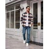 image:imageCOOFANDY Mens Flannel Shirts Long Sleeve Plaid Button Down Shirt JacketsNavy Orange Plaid